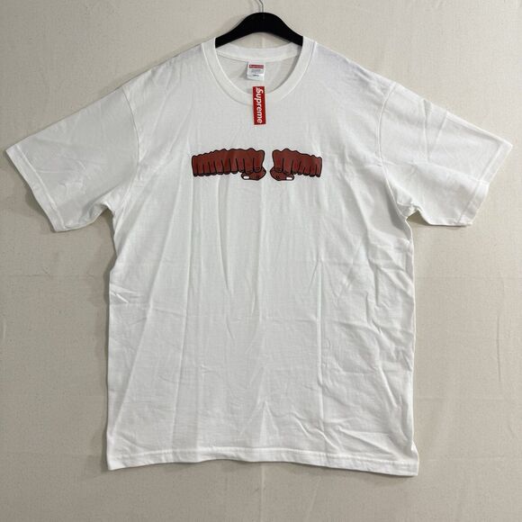 Supreme x Toy Machine Fist Tee Size Large White Brand New - Picture 1 of 8